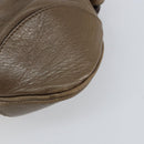 Salvatore Ferragamo Gancini Hand Bag Leather Brown Silver Auth 154678-15