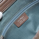 Salvatore Ferragamo Gancini Hand Bag Leather Brown Silver Auth 154678-12