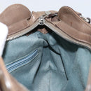 Salvatore Ferragamo Gancini Hand Bag Leather Brown Silver Auth 154678-20