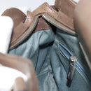 Salvatore Ferragamo Gancini Hand Bag Leather Brown Silver Auth 154678-21