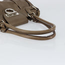 Salvatore Ferragamo Gancini Hand Bag Leather Brown Silver Auth 154678-7