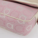 Salvatore Ferragamo Gancini Shoulder Bag Canvas Pink Gold Auth 154679-9
