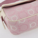 Salvatore Ferragamo Gancini Shoulder Bag Canvas Pink Gold Auth 154679-13