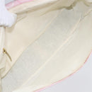 Salvatore Ferragamo Gancini Shoulder Bag Canvas Pink Gold Auth 154679-10