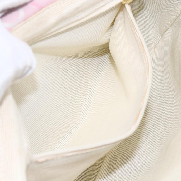 Salvatore Ferragamo Gancini Shoulder Bag Canvas Pink Gold Auth 154679