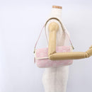 Salvatore Ferragamo Gancini Shoulder Bag Canvas Pink Gold Auth 154679-18