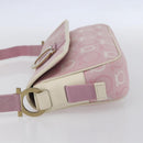 Salvatore Ferragamo Gancini Shoulder Bag Canvas Pink Gold Auth 154679-3