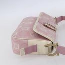 Salvatore Ferragamo Gancini Shoulder Bag Canvas Pink Gold Auth 154679-4