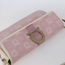 Salvatore Ferragamo Gancini Shoulder Bag Canvas Pink Gold Auth 154679-6