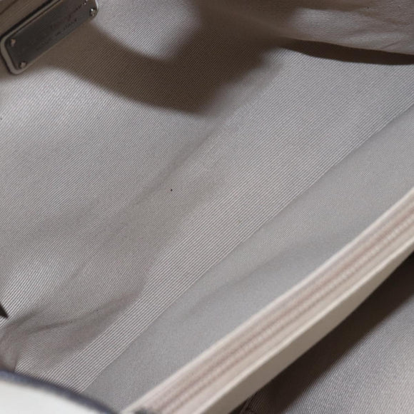 Salvatore Ferragamo Vala Hand Bag Leather Ivory Auth 154681