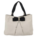 Salvatore Ferragamo Vala Hand Bag Leather Ivory Auth 154681-2