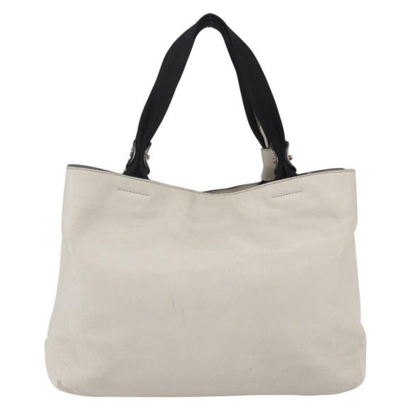 Salvatore Ferragamo Vala Hand Bag Leather Ivory Auth 154681