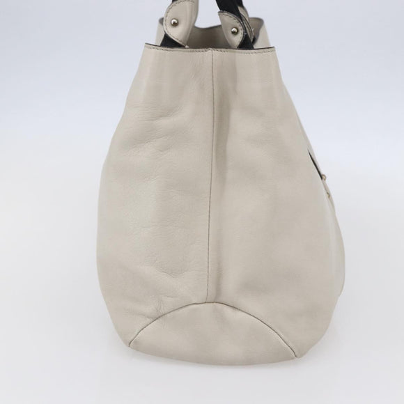 Salvatore Ferragamo Vala Hand Bag Leather Ivory Auth 154681