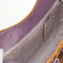 Salvatore Ferragamo Gancini Hand Bag Rattan Beige Silver Auth 154682A-24