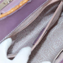 Salvatore Ferragamo Gancini Hand Bag Rattan Beige Silver Auth 154682A-27