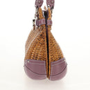 Salvatore Ferragamo Gancini Handtas Rattan Beige Zilver Auth 154682V-3