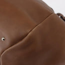 Salvatore Ferragamo Hand Bag Leather Brown Silver Auth 154683-13