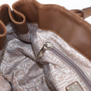 Salvatore Ferragamo Hand Bag Leather Brown Silver Auth 154683-19