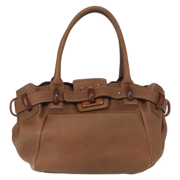 Salvatore Ferragamo Hand Bag Leather Brown Silver Auth 154683 - 0