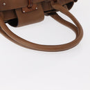 Salvatore Ferragamo Hand Bag Leather Brown Silver Auth 154683-7