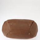 Salvatore Ferragamo Hand Bag Leather Brown Silver Auth 154683-9