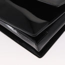 Salvatore Ferragamo Vala Chain Shoulder Bag Enamel Black Gold Auth 154685-11