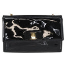 Salvatore Ferragamo Vala Chain Shoulder Bag Enamel Black Gold Auth 154685-2