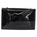 Salvatore Ferragamo Vala Chain Shoulder Bag Enamel Black Gold Auth 154685-3