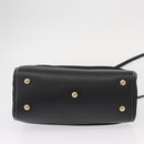 Salvatore Ferragamo Gancini Hand Bag Nylon 2way Black Gold Auth 154686-11