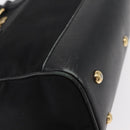 Salvatore Ferragamo Gancini Hand Bag Nylon 2way Black Gold Auth 154686-9