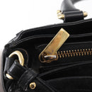 Salvatore Ferragamo Gancini Hand Bag Nylon 2way Black Gold Auth 154686-17