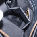 Salvatore Ferragamo Gancini Hand Bag Nylon 2way Black Gold Auth 154686-22