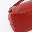 Salvatore Ferragamo Gancini Shoulder Bag Leather Red Gold Auth 154687-13