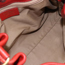 Salvatore Ferragamo Gancini Shoulder Bag Leather Red Gold Auth 154687-15