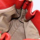 Salvatore Ferragamo Gancini Shoulder Bag Leather Red Gold Auth 154687-16