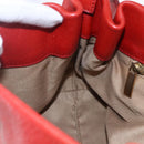 Salvatore Ferragamo Gancini Shoulder Bag Leather Red Gold Auth 154687-17