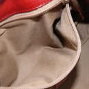 Salvatore Ferragamo Gancini Shoulder Bag Leather Red Gold Auth 154687-18