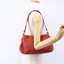 Salvatore Ferragamo Gancini Shoulder Bag Leather Red Gold Auth 154687-19