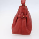 Salvatore Ferragamo Gancini Shoulder Bag Leather Red Gold Auth 154687-5