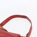 Salvatore Ferragamo Gancini Shoulder Bag Leather Red Gold Auth 154687-8