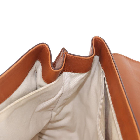 Salvatore Ferragamo Gancini Shoulder Bag Leather Brown Gold Auth 154688