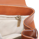 Salvatore Ferragamo Gancini Shoulder Bag Leather Brown Gold Auth 154688-22