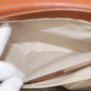 Salvatore Ferragamo Gancini Shoulder Bag Leather Brown Gold Auth 154688-23