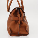 Salvatore Ferragamo Gancini Shoulder Bag Leather Brown Gold Auth 154688-4