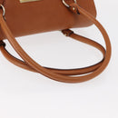 Salvatore Ferragamo Gancini Shoulder Bag Leather Brown Gold Auth 154688-7