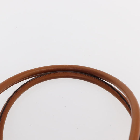 Salvatore Ferragamo Gancini Shoulder Bag Leather Brown Gold Auth 154688