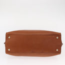 Salvatore Ferragamo Gancini Shoulder Bag Leather Brown Gold Auth 154688-5