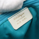 Salvatore Ferragamo Gancini Shoulder Bag Leather White Gold Auth 154689-14