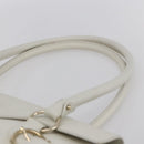 Salvatore Ferragamo Gancini Shoulder Bag Leather White Gold Auth 154689-8