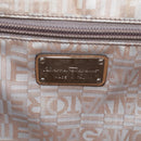 Salvatore Ferragamo Gancini Hand Bag Rattan Beige Silver Auth 154690A-22